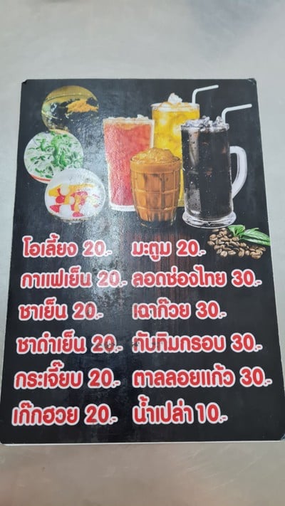 ป้ายราคาหรือสมุดเมนู