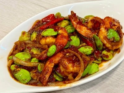 ผัดสะตอกะปิกุ้ง