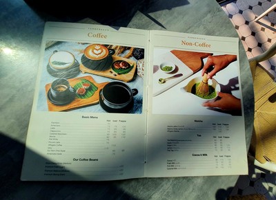 ป้ายราคาหรือสมุดเมนู