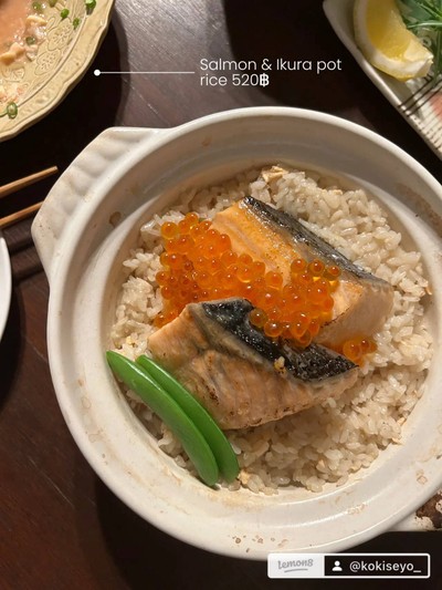 Pot Clay Rice With Salmon