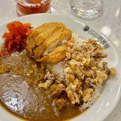 ข้าวแกงกะหรี่กุ้งสับชุบเกล็ดขนมปังทอด