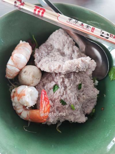 บะหมี่แห้ง กุ้ง+หมูเด้ง