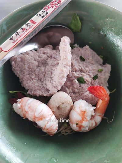 บะหมี่แห้ง กุ้ง+หมูเด้ง