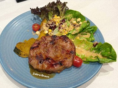 Grilled Pork Steak with Smoked Teriyaki Sauce