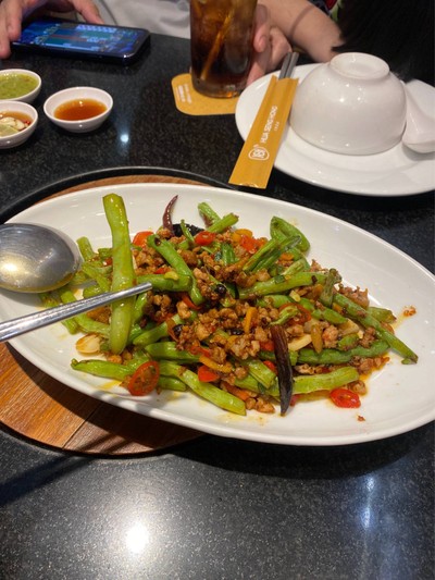 ถั่วแขกผัดพริกเสฉวน (เจ)