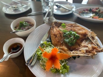 ปลากระพงทอดน้ำปบา