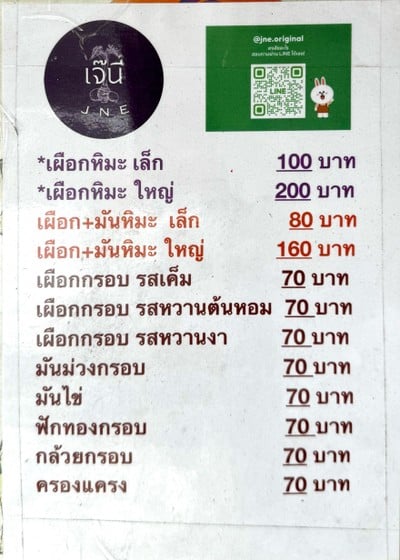 ป้ายราคาหรือสมุดเมนู