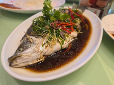 ปลากะพงนึ่งซีอิ๊ว