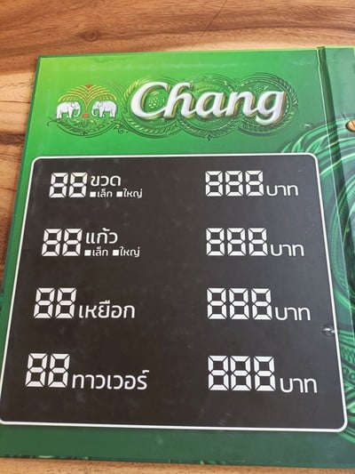 ป้ายราคาหรือสมุดเมนู
