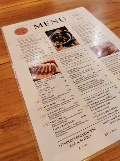 ป้ายราคาหรือสมุดเมนู