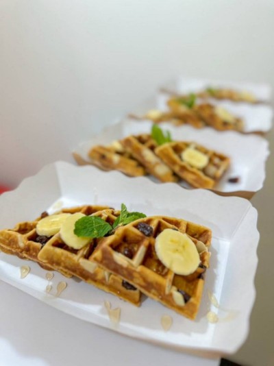 LOW CARB WAFFLE (โลว์คาร์บวาฟเฟิล)LOW CARBS & LESS SUGAR WAFFLE (4 ชิ้น)