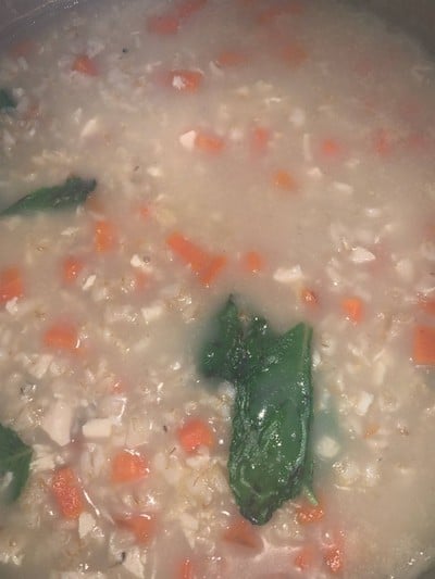 โจ๊กข้าวโอ๊ตแครอทอกไก่