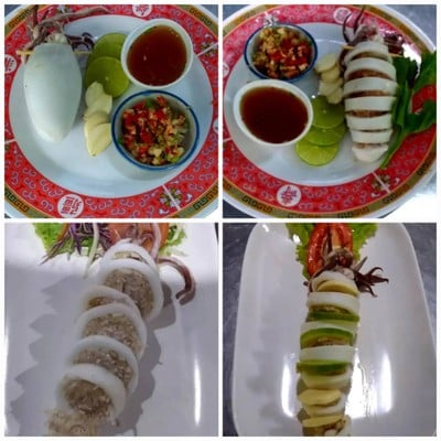 วิธีทำ ปลาหมึกยัดใส้นึ่งมะนาว วิธีทำ ปลาหมึกยัดใส้นึ่งมะนาว