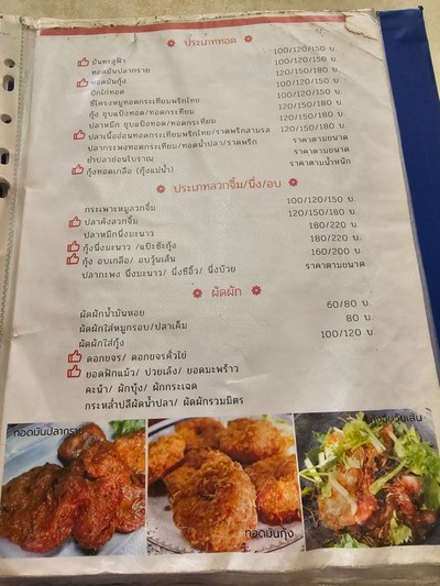 ป้ายราคาหรือสมุดเมนู