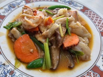 เอ็นหมูผัดกุ้ง