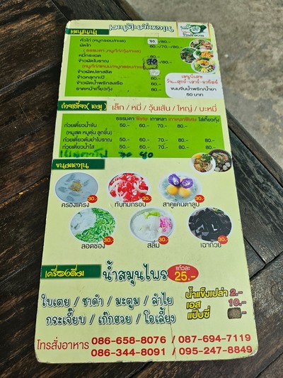 ป้ายราคาหรือสมุดเมนู