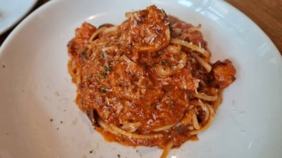 Spaghetti Sausage Pink Sauce