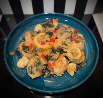 Seared Scallops with Garlic Basil Butter