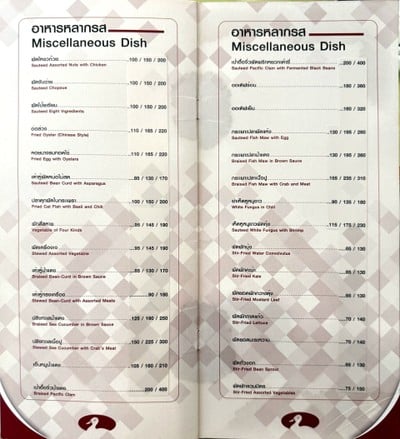 ป้ายราคาหรือสมุดเมนู