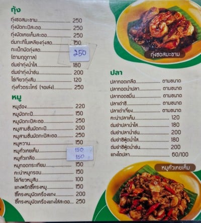 ป้ายราคาหรือสมุดเมนู