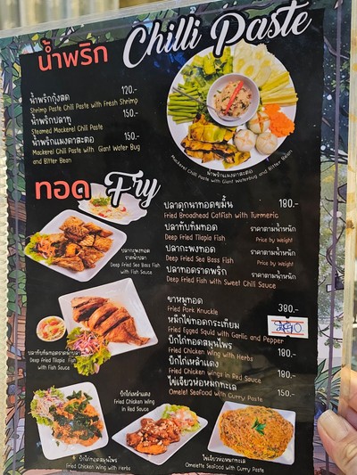 ป้ายราคาหรือสมุดเมนู