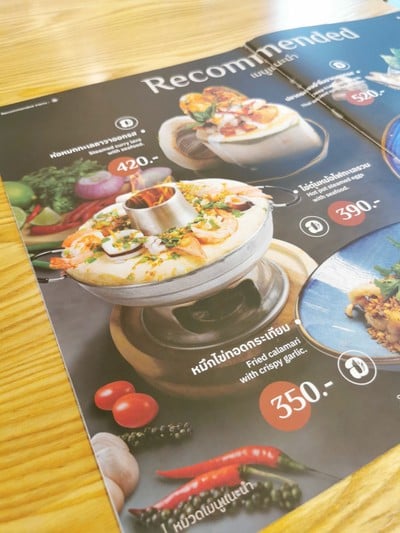 ป้ายราคาหรือสมุดเมนู