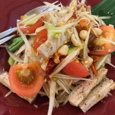 ตำปลาร้าหมูยอ