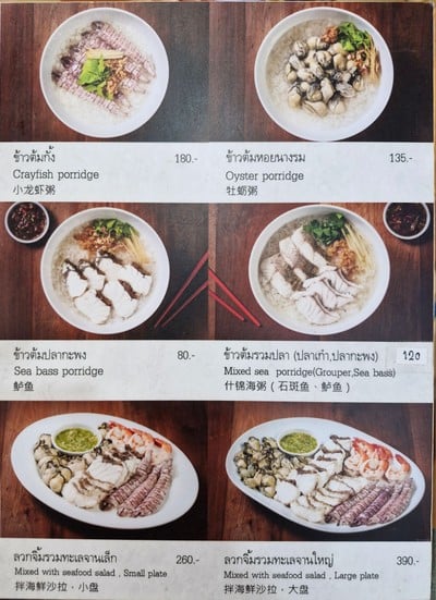 ป้ายราคาหรือสมุดเมนู