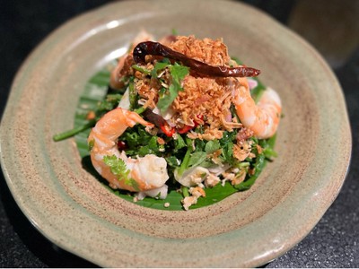 ยำผักกูดกุ้งสดหมูสับ