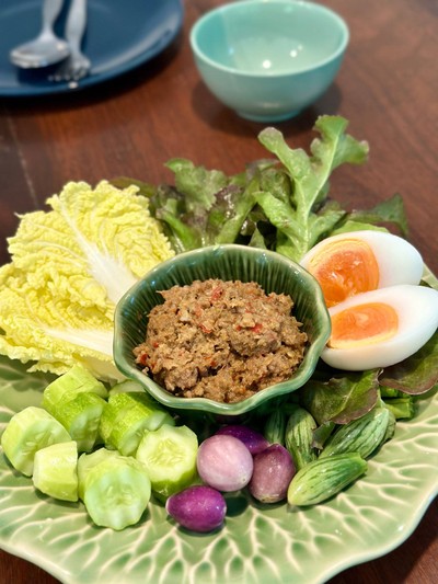 น้ำพริกมะขามผัดไข่ต้ม