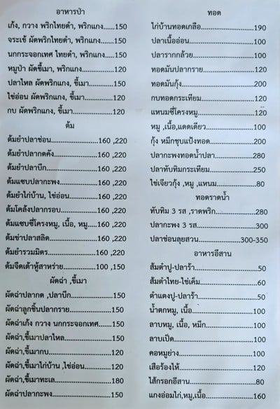 ป้ายราคาหรือสมุดเมนู