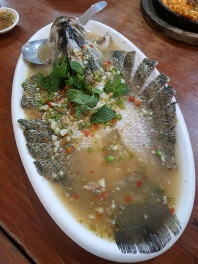 ปลากะพงนึ่งมะนาว ll 柠檬蒸鲈鱼