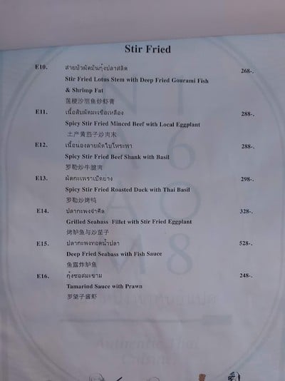 ป้ายราคาหรือสมุดเมนู