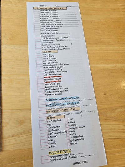 ป้ายราคาหรือสมุดเมนู