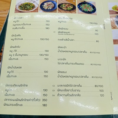 ป้ายราคาหรือสมุดเมนู