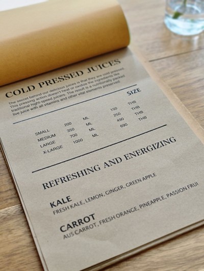 ป้ายราคาหรือสมุดเมนู