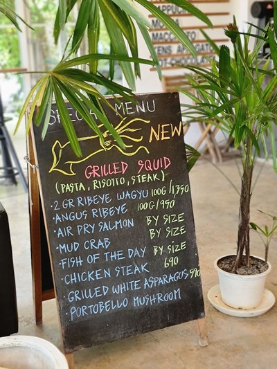 ป้ายราคาหรือสมุดเมนู