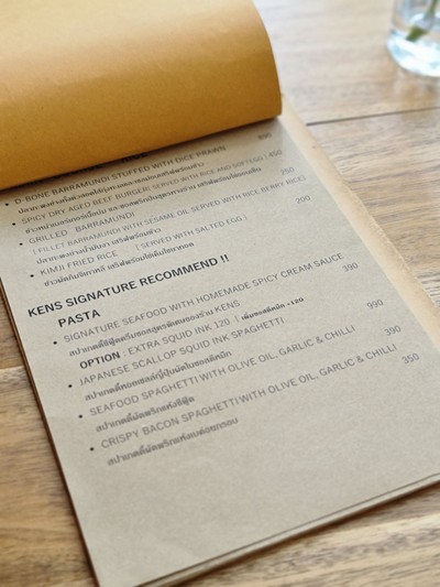 ป้ายราคาหรือสมุดเมนู