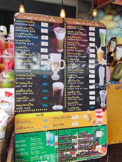 ป้ายราคาหรือสมุดเมนู