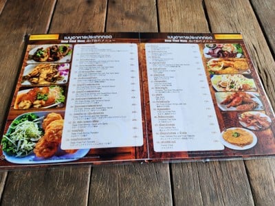 ป้ายราคาหรือสมุดเมนู