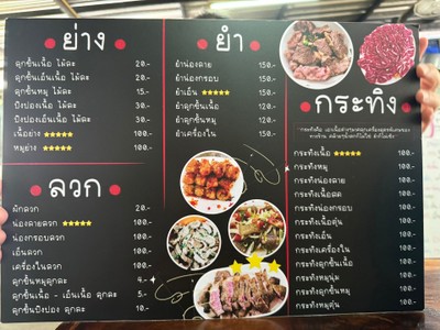 ป้ายราคาหรือสมุดเมนู