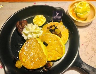 แพนเค้กชาเขียวถั่วแดง