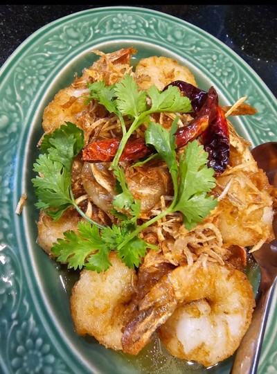 กุ้งราดซอสมะขาม