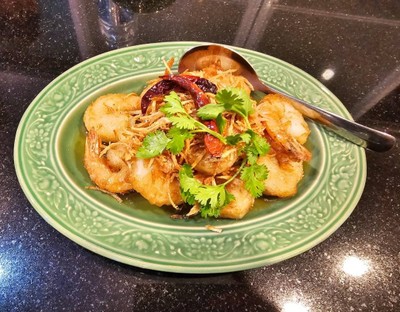 กุ้งราดซอสมะขาม