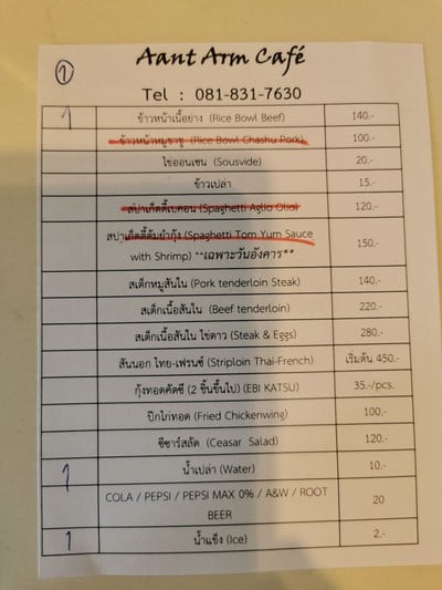 ป้ายราคาหรือสมุดเมนู