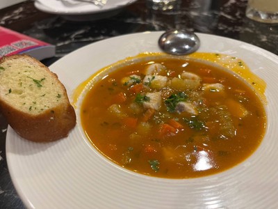 Tomato-based white wine fish soup