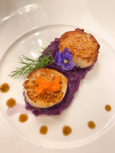 Pan-seared Scallop with Sweet Mashed Potato