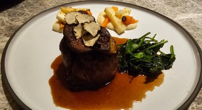 Black Angus beef tenderloin topped with pan-seared foie gras