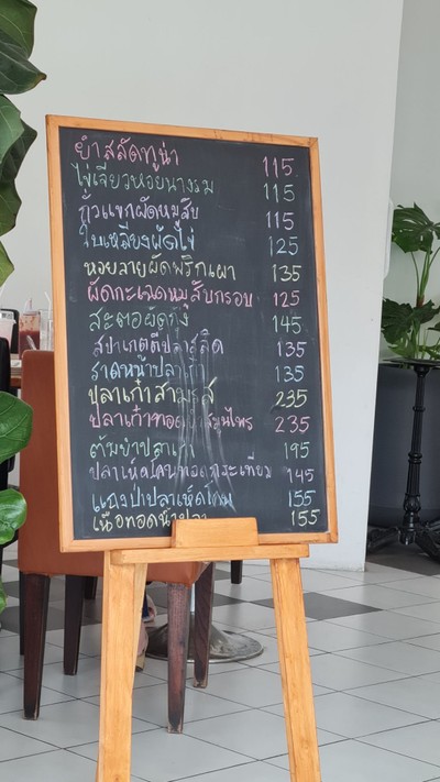 ป้ายราคาหรือสมุดเมนู