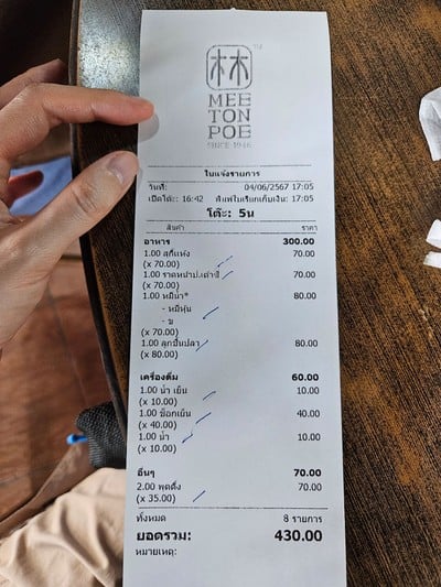 ป้ายราคาหรือสมุดเมนู